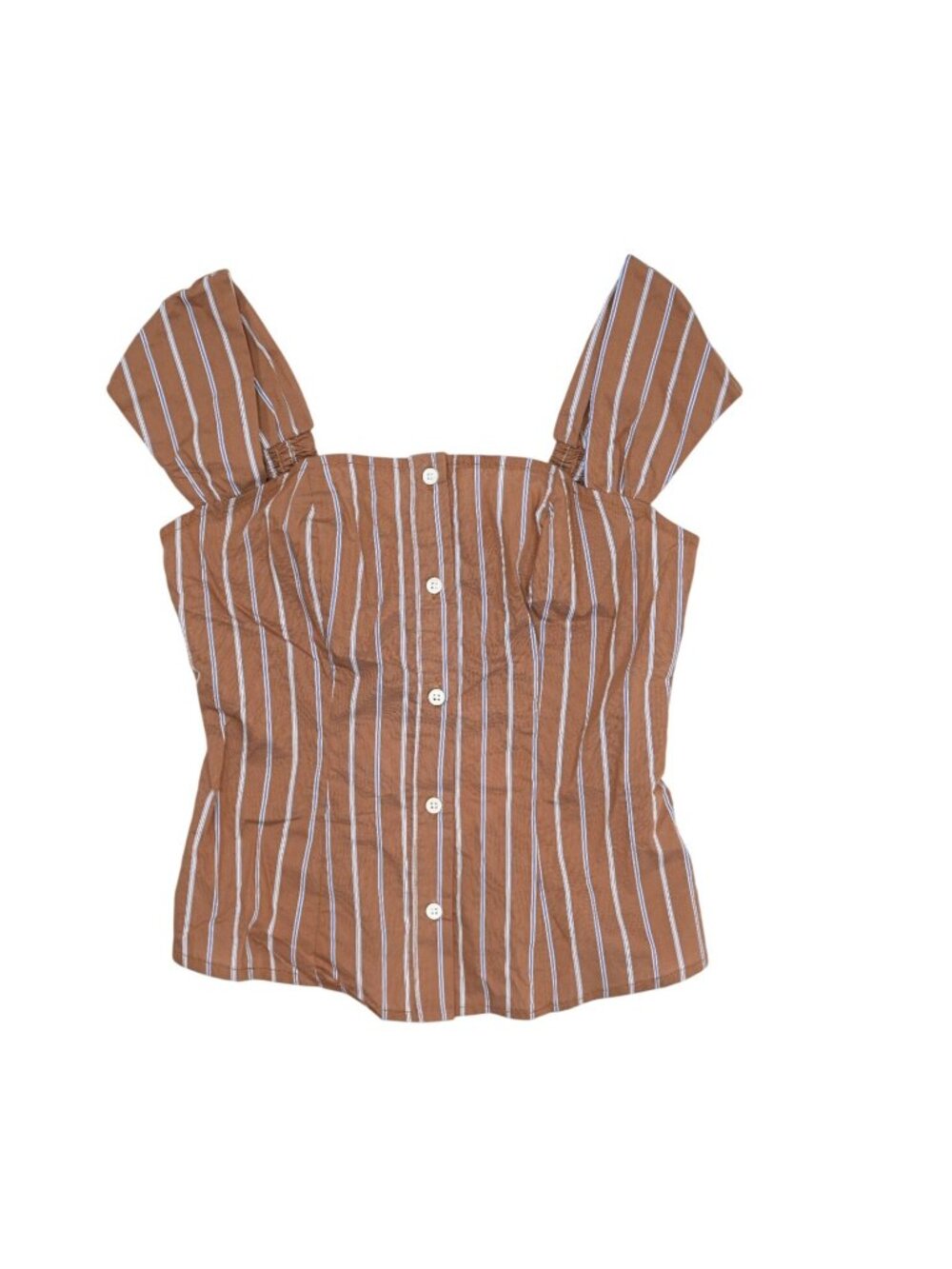 Sweet Chilling Fly-Away Button-Front Top in Brown